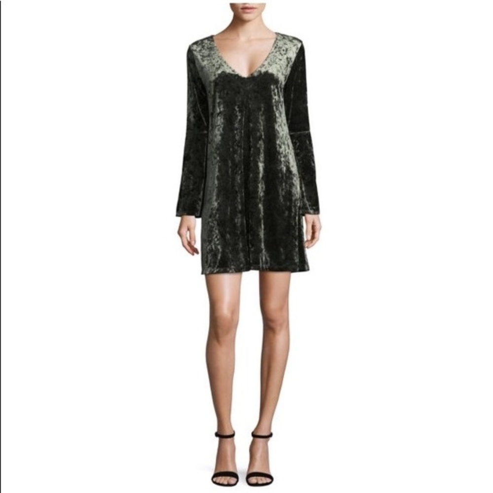ANA Beautiful green velvet mini dress! Sz Large